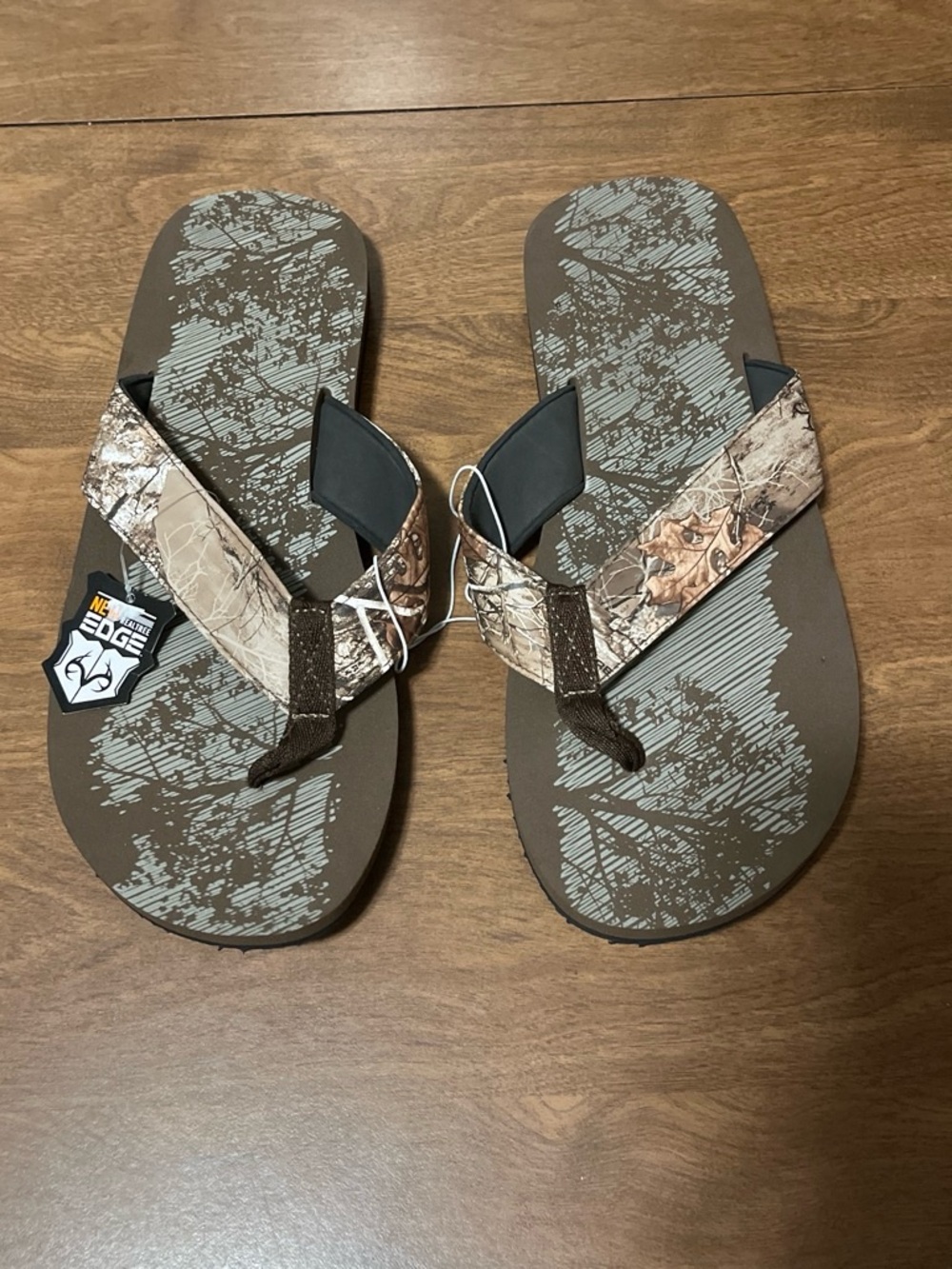 Realtree Brown Tan Camouflage Flip Flops